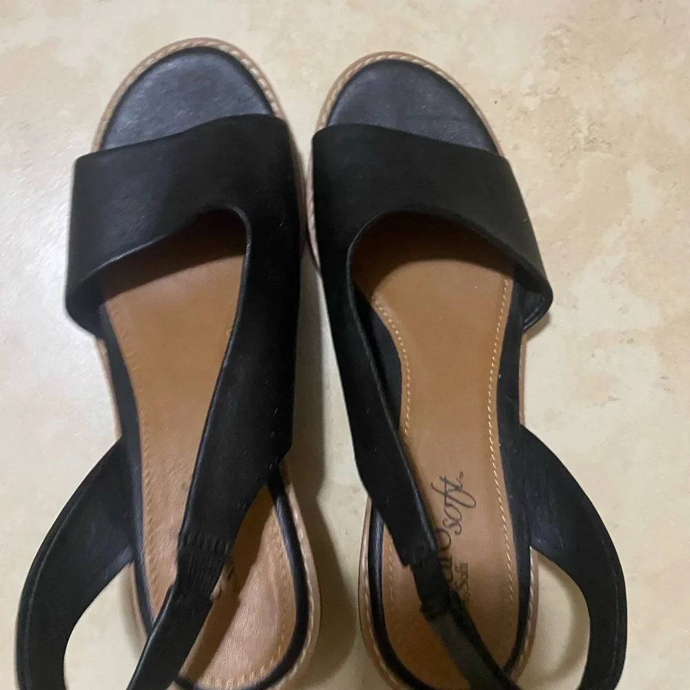 EUROSOFT Cadwell Slingback Women Black Sandals, Block heel, size 6.5